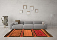 Machine Washable Abstract Orange Modern Rug, wshabs4667org