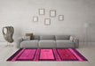 Machine Washable Abstract Pink Modern Rug in a Living Room, wshabs4667pnk