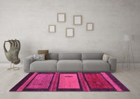 Machine Washable Abstract Pink Modern Rug, wshabs4667pnk