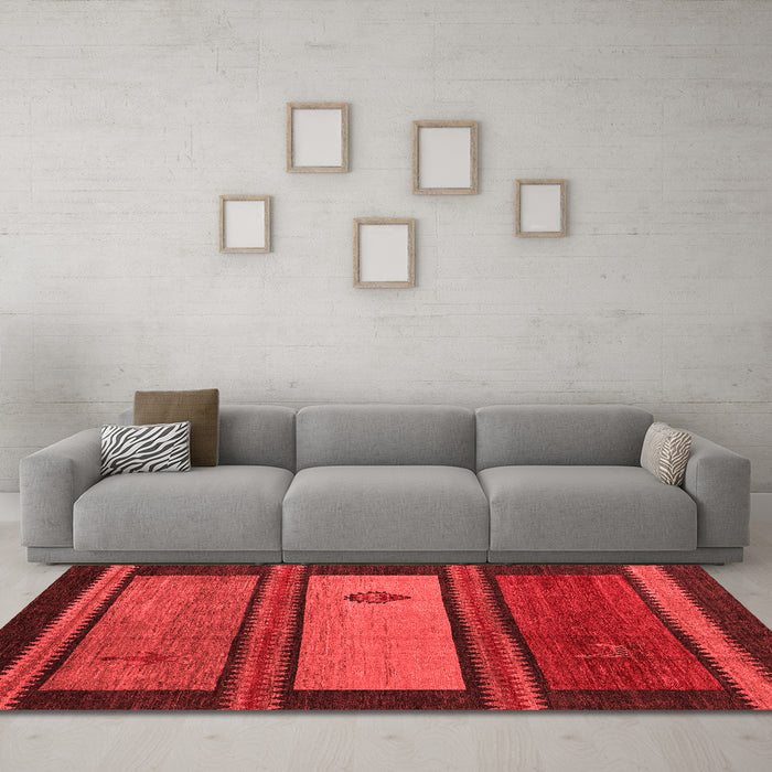 Modern Red Washable Rugs