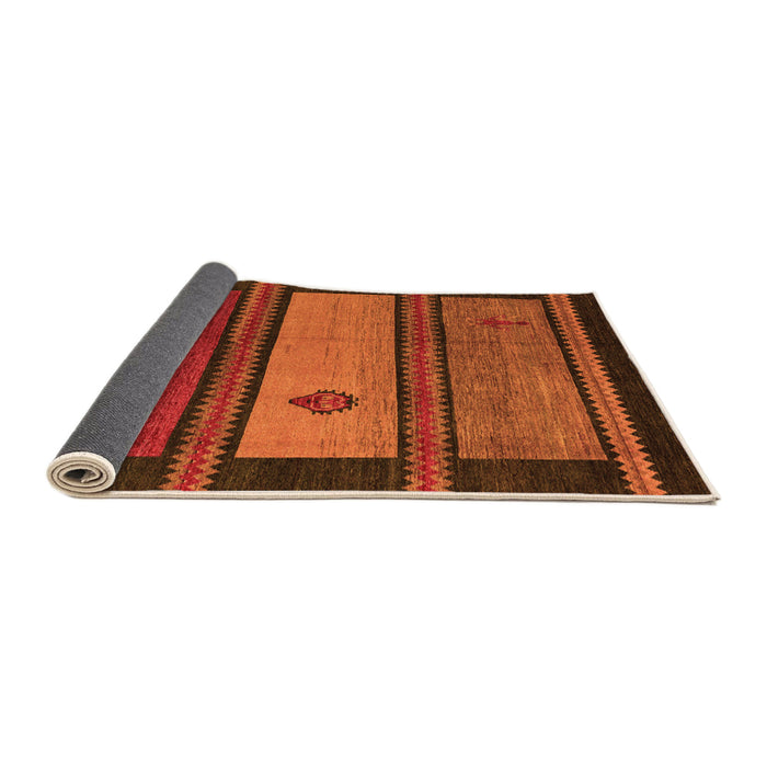 Sideview of Abstract Orange Modern Rug, abs4667org
