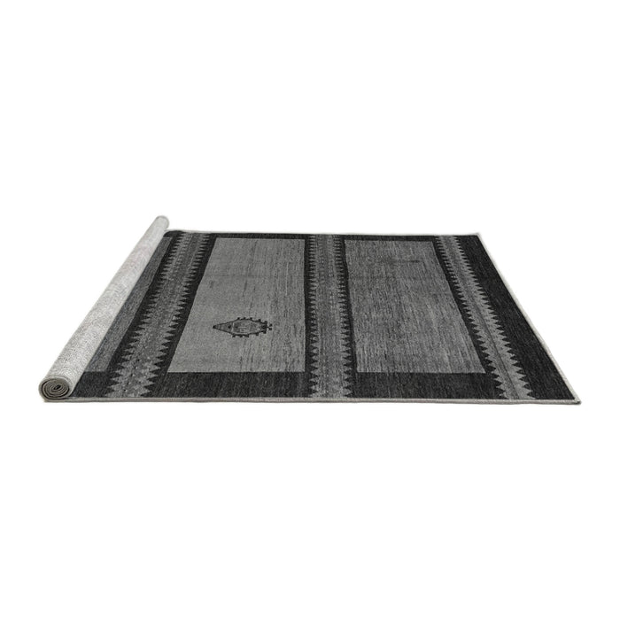 Sideview of Machine Washable Abstract Gray Modern Rug, wshabs4667gry