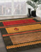 Abstract Saffron Red Modern Rug in Family Room, abs4667