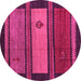 Round Abstract Pink Modern Rug, abs4667pnk