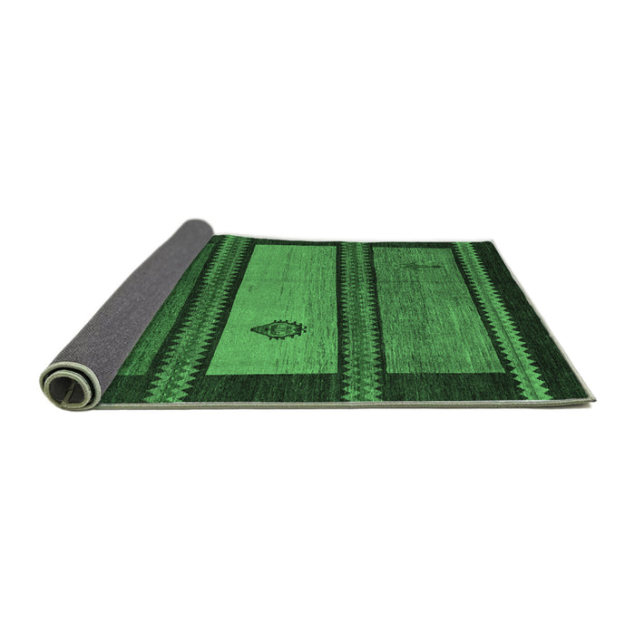 Sideview of Abstract Emerald Green Modern Rug, abs4667emgrn
