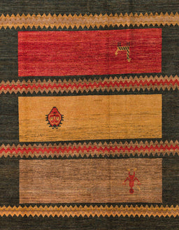 Abstract Saffron Red Modern Rug, abs4667