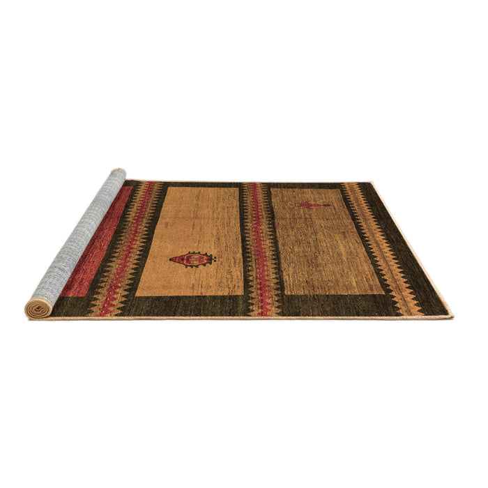 Sideview of Machine Washable Abstract Brown Modern Rug, wshabs4667brn