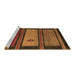 Sideview of Machine Washable Abstract Brown Modern Rug, wshabs4667brn