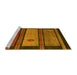 Sideview of Machine Washable Abstract Yellow Modern Rug, wshabs4667yw