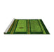 Sideview of Machine Washable Abstract Green Modern Area Rugs, wshabs4667grn