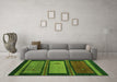 Machine Washable Abstract Green Modern Area Rugs in a Living Room,, wshabs4667grn