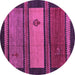 Round Machine Washable Abstract Purple Modern Area Rugs, wshabs4667pur