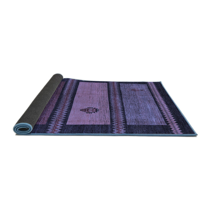 Sideview of Abstract Blue Modern Rug, abs4667blu