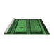 Sideview of Machine Washable Abstract Emerald Green Modern Area Rugs, wshabs4667emgrn