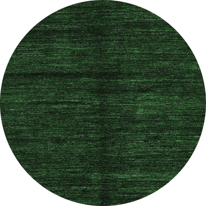 Round Abstract Emerald Green Modern Rug, abs4668emgrn