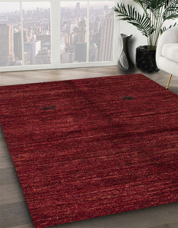 Abstract Red Modern Rug in Family Room, abs4668