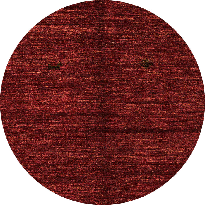 Round Machine Washable Abstract Orange Modern Area Rugs, wshabs4668org