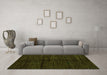 Machine Washable Abstract Green Modern Area Rugs in a Living Room,, wshabs4668grn