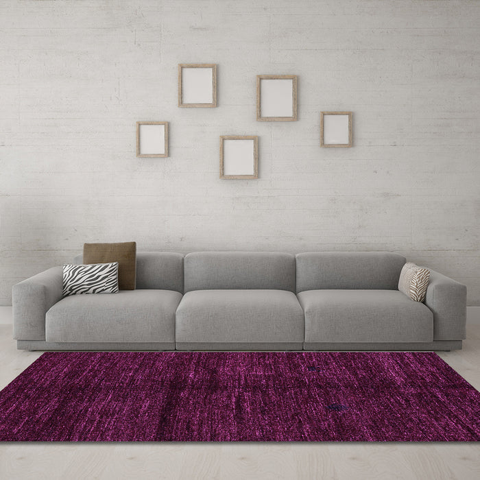Machine Washable Abstract Purple Modern Area Rugs in a Living Room, wshabs4668pur