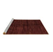 Sideview of Machine Washable Abstract Brown Modern Rug, wshabs4668brn