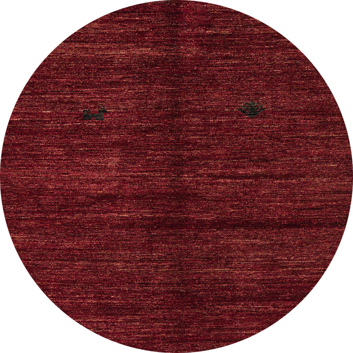 Round Machine Washable Abstract Red Rug, wshabs4668