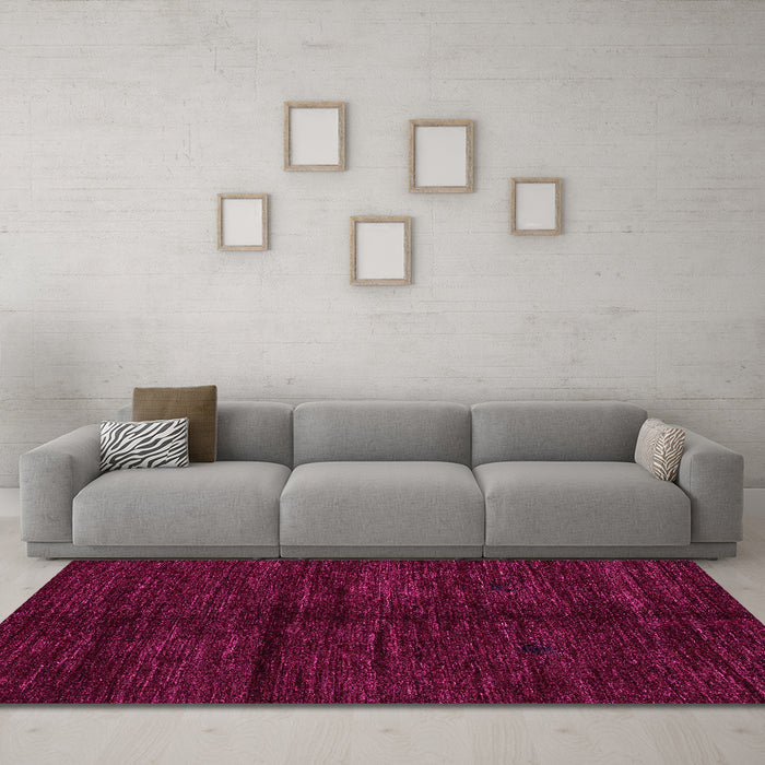 Machine Washable Abstract Pink Modern Rug in a Living Room, wshabs4668pnk
