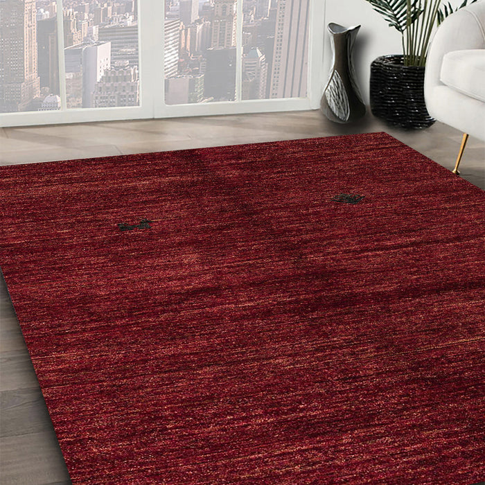 Machine Washable Abstract Red Rug in a Family Room, wshabs4668