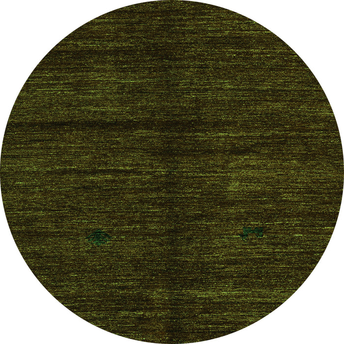 Round Machine Washable Abstract Green Modern Area Rugs, wshabs4668grn