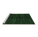 Sideview of Machine Washable Abstract Emerald Green Modern Area Rugs, wshabs4668emgrn