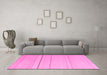 Machine Washable Solid Pink Modern Rug in a Living Room, wshabs4669pnk
