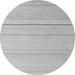 Round Machine Washable Solid Gray Modern Rug, wshabs4669gry