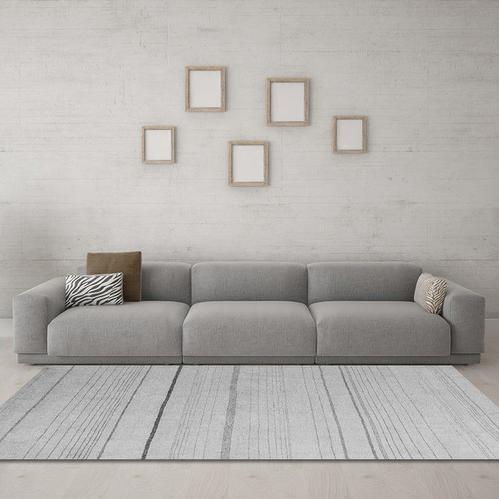 Machine Washable Solid Gray Modern Rug in a Living Room,, wshabs4669gry