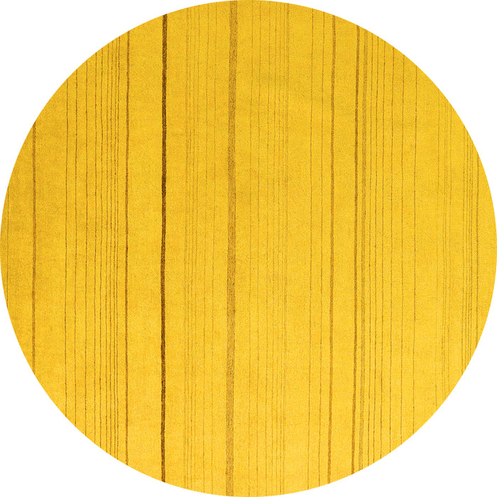 Round Solid Yellow Modern Rug, abs4669yw