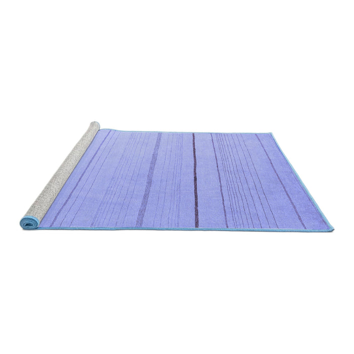 Sideview of Machine Washable Solid Blue Modern Rug, wshabs4669blu