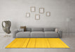 Machine Washable Solid Yellow Modern Rug in a Living Room, wshabs4669yw