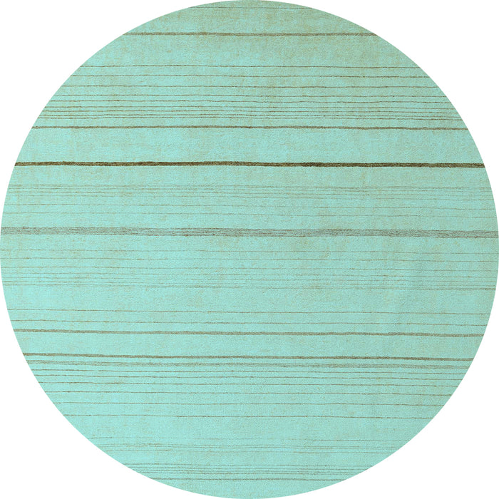 Round Machine Washable Solid Light Blue Modern Rug, wshabs4669lblu