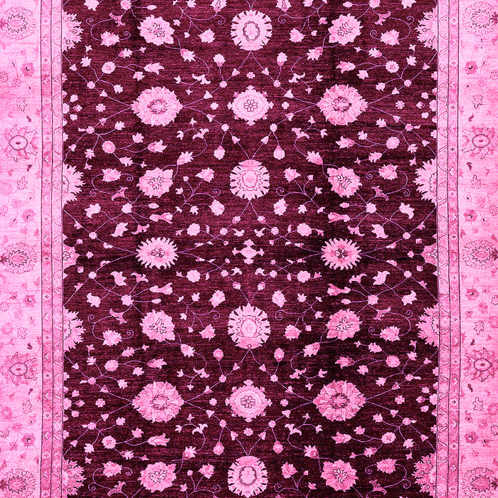 Machine Washable Oriental Pink Traditional Rug, wshabs466pnk