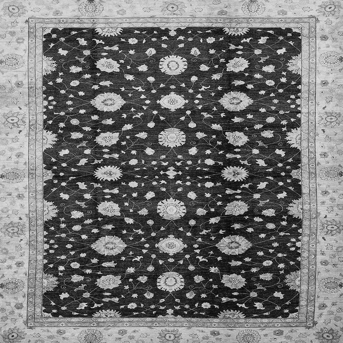Square Machine Washable Oriental Gray Traditional Rug, wshabs466gry