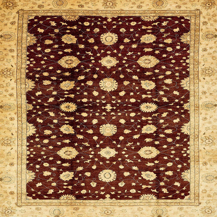 Square Machine Washable Abstract Orange Rug, wshabs466