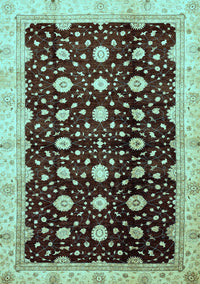 Oriental Light Blue Traditional Rug, abs466lblu