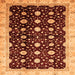 Square Machine Washable Oriental Orange Traditional Area Rugs, wshabs466org