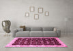 Machine Washable Oriental Pink Traditional Rug in a Living Room, wshabs466pnk