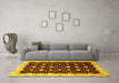 Machine Washable Oriental Yellow Traditional Rug in a Living Room, wshabs466yw