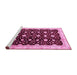 Sideview of Machine Washable Oriental Pink Traditional Rug, wshabs466pnk