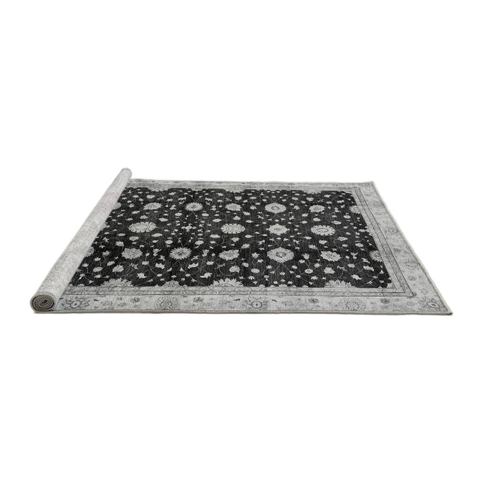 Sideview of Machine Washable Oriental Gray Traditional Rug, wshabs466gry