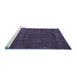 Sideview of Machine Washable Abstract Blue Modern Rug, wshabs4670blu