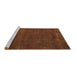 Sideview of Machine Washable Abstract Brown Modern Rug, wshabs4670brn