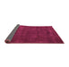 Sideview of Abstract Pink Modern Rug, abs4670pnk