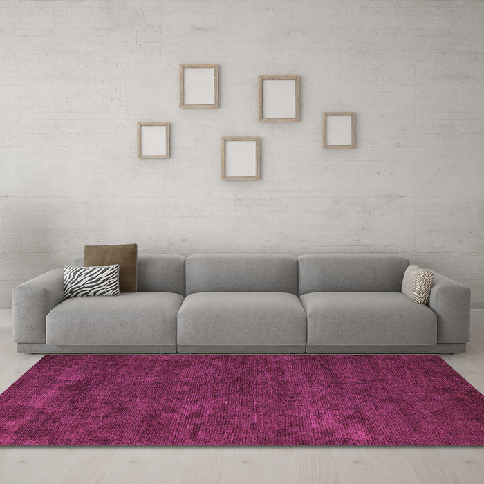Machine Washable Abstract Purple Modern Area Rugs in a Living Room, wshabs4670pur