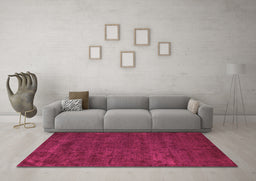 Machine Washable Abstract Pink Modern Rug in a Living Room, wshabs4670pnk